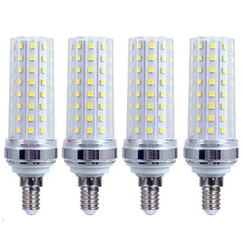 YDJoo E12 LED Bulbs 20W LED Corn Light Bulb 180W Equivalent Daylight White 6000K E12 Candelabra Base Decorative LED Chandelier Bulbs 2000LM for Pendant Home Lighting, Not Dimmable, AC85-265V(4 Pack)