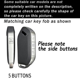 ontto 5-Button Key Fob Skin Handmade Leather Car Key Cover Fit for Kia Telluride Sorento EV9 2023 2024 Car Accessories Full Protection Soft and Durable Key Case Blue