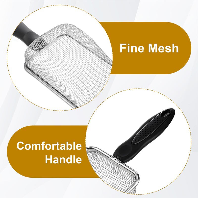 Qulkws Stainless Steel Mesh Litter Shovel, Fine Mesh Metal Reptile