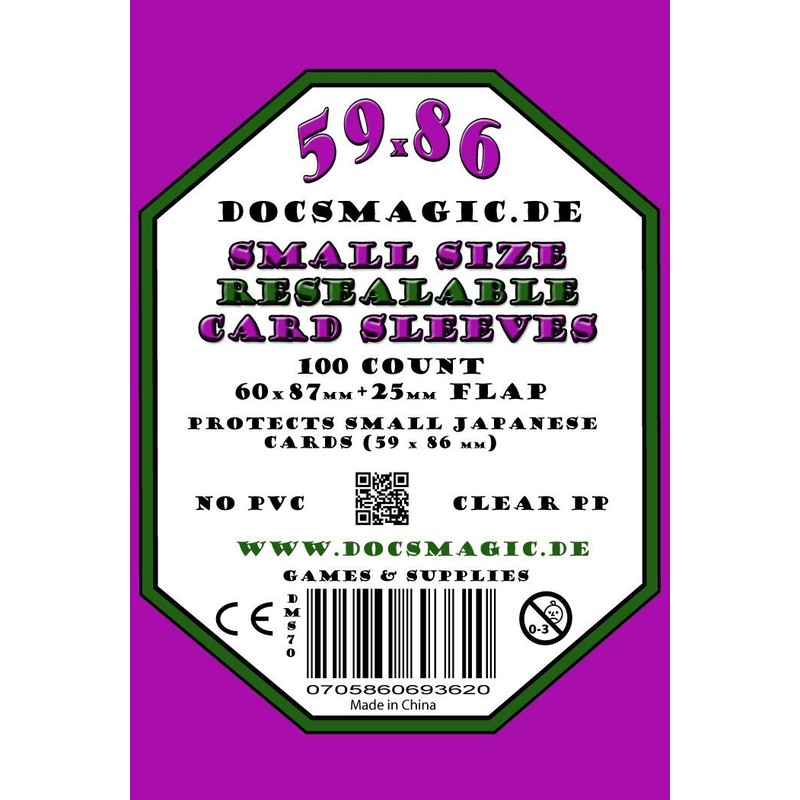 docsmagic.de 1000 Resealable Card Sleeves Small Size 60 x 87