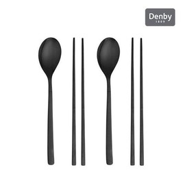 Denby Cutlery Korean Tableware 2-Person 6-Piece Set (Linear Matte 2-Piece / Spice Glossy 2-Piece).. / 덴비 커트러리 한식기 2인 세트6P (리니어 무광 2종  스파이스 유광 2종)..