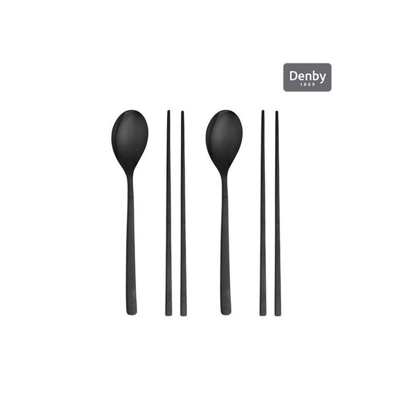Denby Cutlery Korean Tableware 2-Person 6-Piece Set (Linear Matte 2-Piece