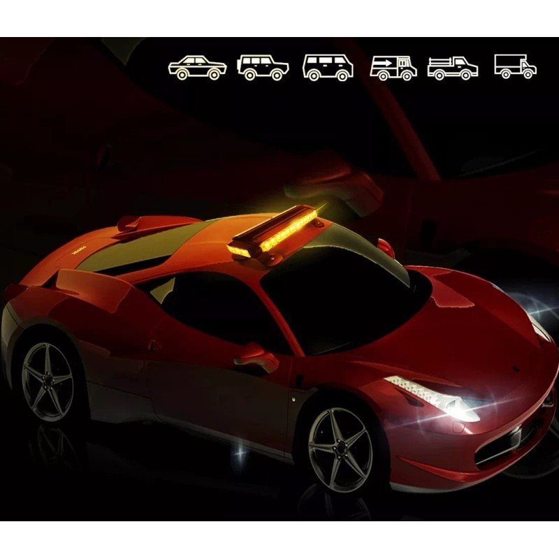 PUNKZZ Barra Torreta Estrobo Codigo Leds Con Base Magnética 14