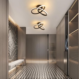 Comely Modern LED Ceiling Light, 22 W Creative Flower Shape LED Ceiling Light, Black LED Lamp, Ceiling Lighting for Living Room, Bedroom, Dining Room, Hallway, Balcony, Diameter 24 cm, Warm White 3000