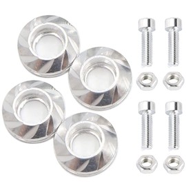 M6 Aluminum Alloy Decorative Motorcycle License Plate Bolt Screw Set of 4 - Fit Most Vehicles - Silver