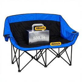 Ustovian Outdoor Winter Folding Camping Chair Portable Heated Double-seater Folding Chair for Hikingsize: 42in