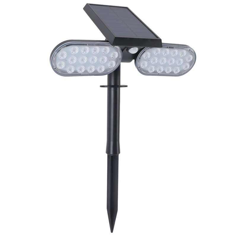 Solar Motion Sensor Wall Light 2 Heads IP65 Waterproof High