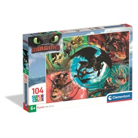 Clementoni Puzzle 104 pieces Dragon Trainer, Puzzle for Kids 6+ Years, Made in Italy, 25035