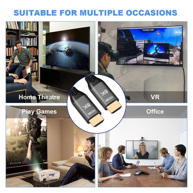 NFHK - Cable HDMI 2.1 Ultra HD UHD 8K 60Hz
