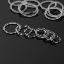 Melimarry 20 Gauge 4 Size Anti-Allergy Unisex Plastic Hoop Ear Retainers, Clear Nose Rings, With Buckle, For Sensitive Ears & Skin (6mm Ring)