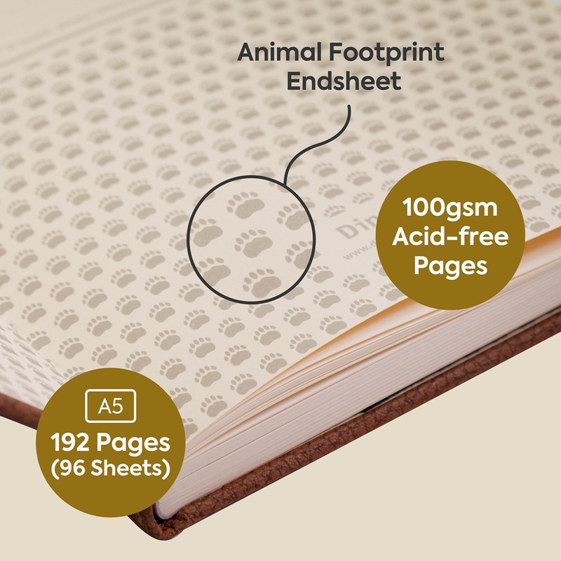Dingbats* Wildlife Plain Journal A5 - Vegan Leather Hardcover, Ideal