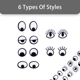 2000 Pieces Eye Stickers Labels, 2 PCS Googly Eyes Self Adhesive Eye Stickers, Eyes for Crafts for DIY Handmade Arts and Crafts Toys and Home Decoration（ Black and White）