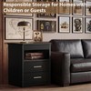Black Nightstand with Gun Drawer for Bedroom - Modern 3