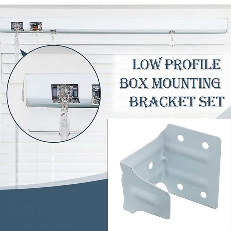 AXLIZER 4PCS Window Blind Headrail Brackets - Mini White Center