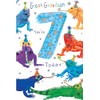 Great Grandson 7th Birthday Card Age 7 Beaver 9" x
