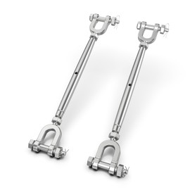 hannger Turnbuckle, 2 Pack 1/4" (M6) 304 Stainless Steel Turnbuckles for Cables Wire, Closed Body Design, 1600 lbs Working Load Limit - Heavy Duty Wire Tensioner for Shade Sail Hardware, Clothesline