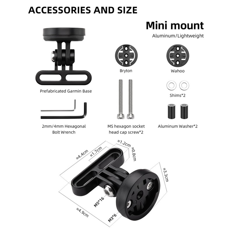 ROCKBROS Bike Computer Mount Bicycle Computer Mount Compatible with Garmin,