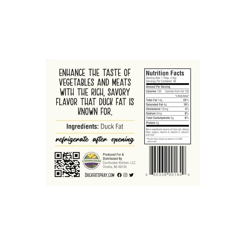 Cornhusker Kitchen Premium Rendered Tub 1.5lbs (Duck Fat)