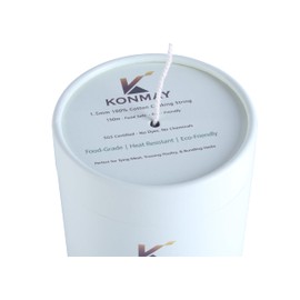 KONMAY 1.5mm 100% Cotton Cooking String – 150m Butcher Twine, Baker Twine for Trussing, Roasting, Grilling, Tying Meat, Herbs & Sausages, Eco-Friendly Biodegradable Paper Box with Feed Hole