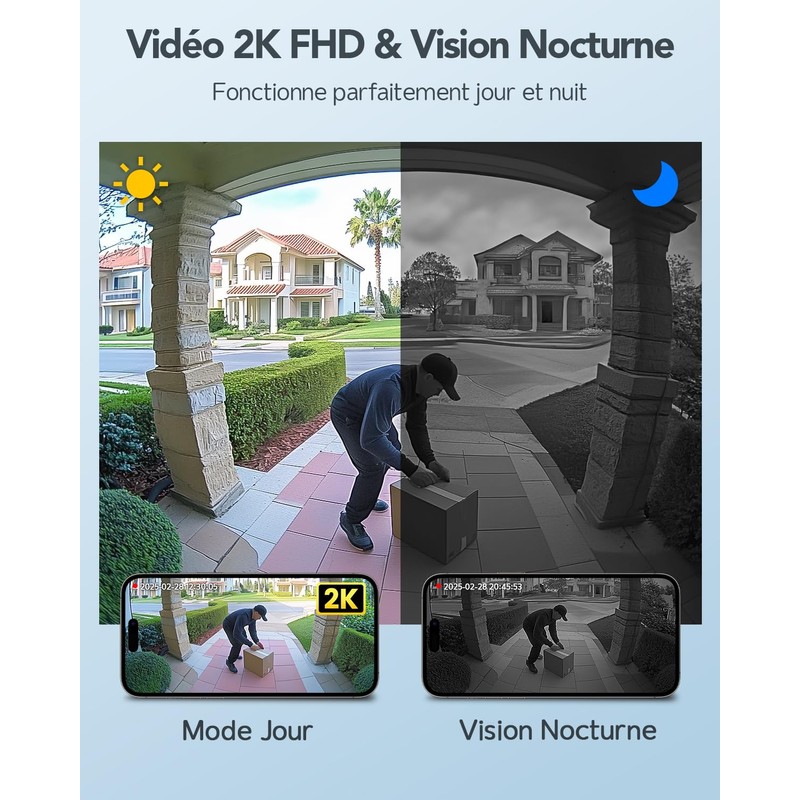 XTU 2K WLAN Doorbell with Camera, 180° Field of View,