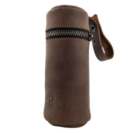 Hide & Drink, Cylinder Golf Bag Handmade from Full Grain Leather - Portable Ball Case with Hanger, Sports & Outdoors Accessories - Bourbon Brown