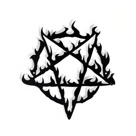Metal Wall Art Satanic Inverted Pentagram, Black Gothic Home Decor, 11.81 x 11.02 Inch, Witchy Home Decor