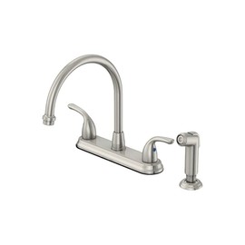 Oakbrook Pacifica Two Handle Brushed Nickel Kitchen Faucet Side Sprayer Included - Total Qty: 1