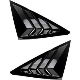 YINGTUU for Honda 11th Gen Civic Hatchback 2022-2026 Accessories Sport Car Exterior Rear Side Window Louvers Triangular Window Glass Blinds (Bright Black)