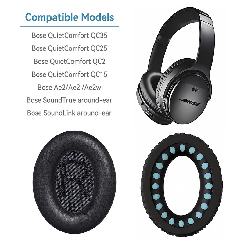 Bose QC35 Replacement Ear Pads: Leather Earpads Cushions for Bose