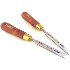 Narex Right & Left Skew Paring Chisels 12 mm in Wooden Box, Set of 2 pcs