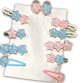 11 Stück Haarspangen Mädchen, Stern Haarspangen, Haarklammer Pentagramm, Haarschmuck Damen Dünnes Haar, Glitzer Star Hair Clips, Französische Haarspange für Kinder Mädchen und Frauen