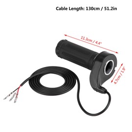 Qiilu 7/8" 22mm Throttle Accelerator Handle Grip, Throttle Grip 3 Wire for Motorcycle Electric Scooter Pocket Bike Mini Chopper Kart 12V 24V 36V 48V