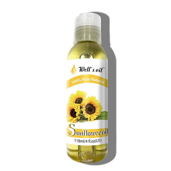 Well's 100% Pure Sunflower Oil 4oz / Moisturizes/Anti-Aging/Anti-Inflammatory