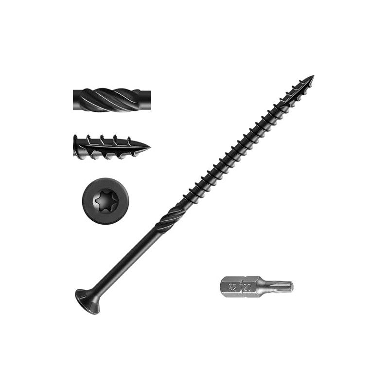 Wensilon #10 * 4" Black Deck Screws, (106pcs) 2 lbs.Exterior