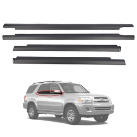 Magimaker 4pcs Outside Window Seals Weatherstrip Trim Molding 75710-0C010 75720-0C010 Compatible with Toyota Sequoia 2001 2002 2003 2004 2005 2006 2007 Rubber Seal Moulding Strip