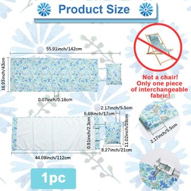 GORGECRAFT Ersatz Segeltuch Für Strandsessel 141x43cm Stuhltuch Loungesessel Stoff Ersatz Liegetuch Mit Kissen Für Garten Innenhof Campingstühle Sonnenliegen Blau Lila Druck