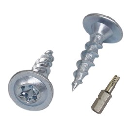 SKIR'CO (Pack of 100) Galvanised Steel 4.0 x 16mm Wood Screws Metal Screws Wafer Head Torx Head Self Tapping
