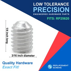 ReplacementScrews Set Screws Compatible with Delta RP25620 (Faucet Handle Assembly Screws) 1/4 inch Long Stainless Steel Precision Set Screws (Pack of 4)