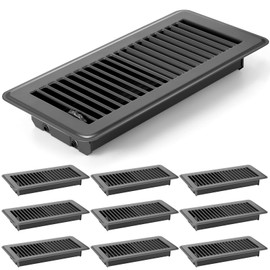12 Pcs 4 x 10'' Floor Vent Covers Heavy Duty Floor Register Metal Heat Vent Covers with Rust Proof Finish for Home Heater(Dark Gray,12 Pcs)
