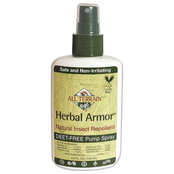 Herbal Armor DEET-Free Pump Spray 4oz. Insect Repellent, Plant-Based and All-Natural Bug Repellent, Safe for Family and Pets, Mosquito and Bug Protection