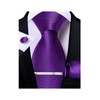 DiBanGu Mens Purple Solid Tie Classic Tie Set Pocket Square