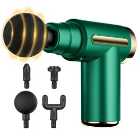 cotsoco Mini Handheld Massage Gun, Deep Tissue with 6 Speeds, Cordless Muscle Massager with 4 Heads,Type-C Charging, Travel Size, Best Gifts