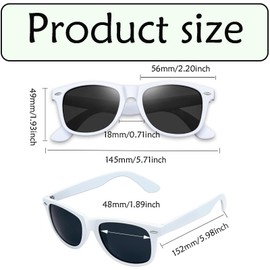 FveVqe 4 Pcs Rectangular White Sunglasses, High Protection Classic Retro White Sunglasses Womens, Unisex White Glasses for Driving Fishing Running Cycling
