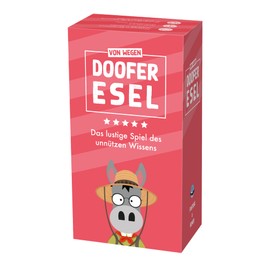 DOOFER Donkey - The Funny Game of Useless Knowledge - Game of Creativity, Bluffs and Humour - Card Games for Adults and Children - Board Game from 14 Years