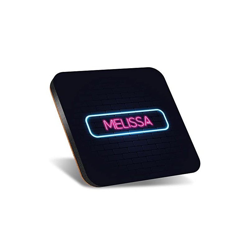 1 x Square Jumbo Size Coaster 12cm Neon Sign Design