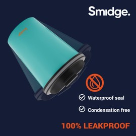 Smidge Reusable Travel Coffee Cup, Leakproof 18/10 Stainless Steel Insulated Cup 473ml, 6 Hours Hot, 12 Hours Cold, Barista Measuring Guide, BPA Free