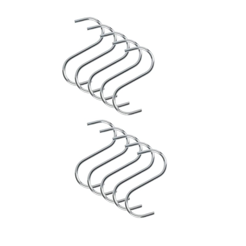 Hardware-Solutions 10 PCS - Space-Saving Tidy S Hooks Chrome Plated