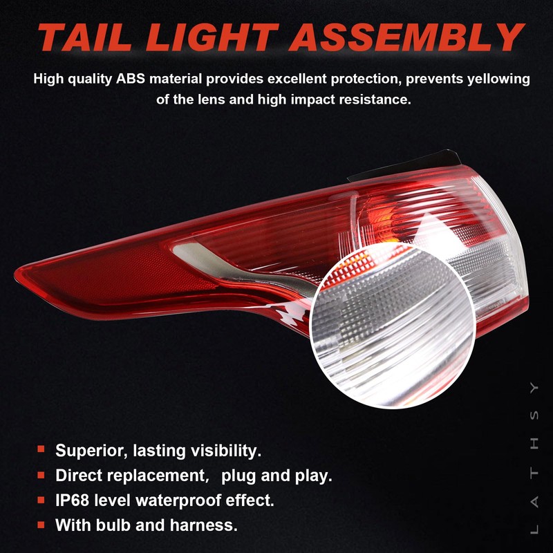 Tail Lights Assembly Compatible with 2013-2016 Ford Escape Left Driver