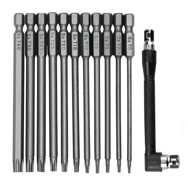Fixinus 11 Piece Torx Long Screwdriver Bit Set, 1/4 Inch