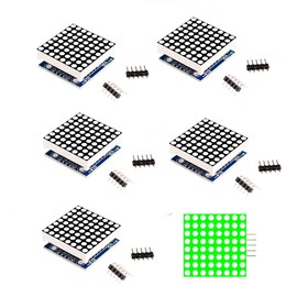 5PCS MAX7219 8x8 Dot Matrix LED Display Module 5V MCU Control MAX7219 8 * 8 LED Dot Matrix DIY Kit (Green)